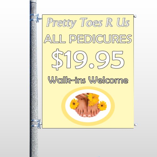 Yellow Pedicure 294 Pole Banner