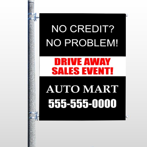 Auto Mart 114 Pole Banner