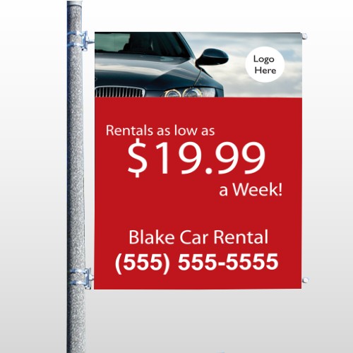 Car Rental 112 Pole Banner