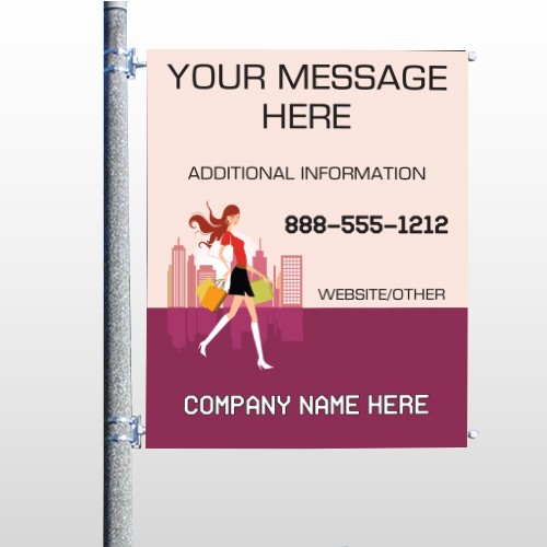 Fashion Shopping 179 Pole Banner