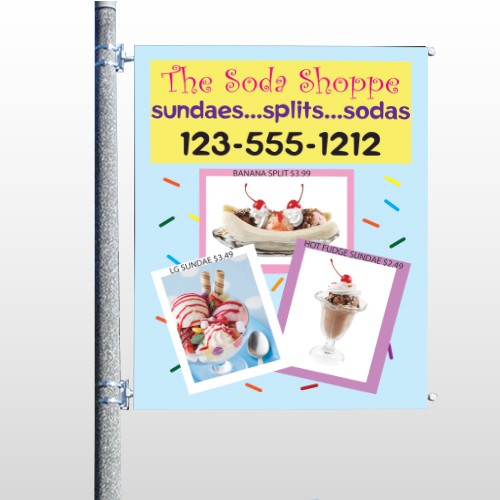 Ice Cream 374 Pole Banner
