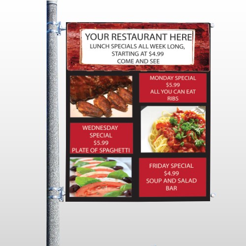 Restaurant Specials 370 Pole Banner