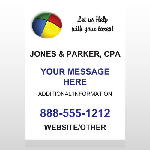 Pie Taxes 172 Custom Sign