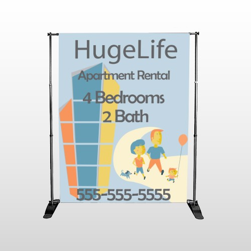 Apartment Building 29 Pocket Banner Stand