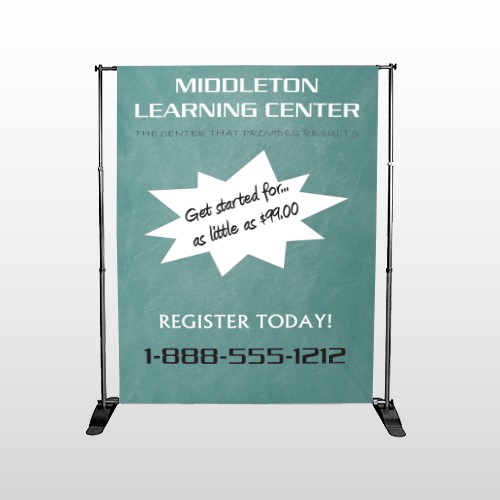 Chalk Board 157 Pocket Banner Stand