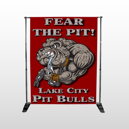 Fear Dog Mascot 51 Pocket Banner Stand