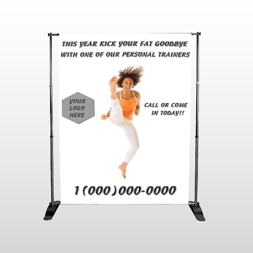 High Kick Woman 408 Pocket Banner Stand
