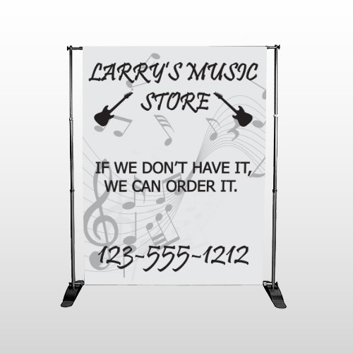 Silhouette Guitar 371 Pocket Banner Stand