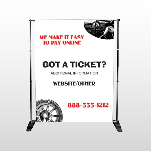 Steering Wheel 154 Pocket Banner Stand