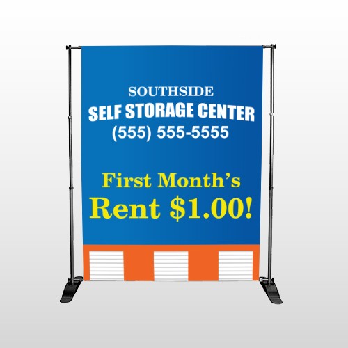 Storage Building 120 Pocket Banner Stand