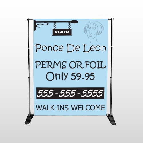 Woman Hair Sign 289 Pocket Banner Stand