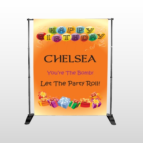 Birthday Balloons 185 Pocket Banner Stand