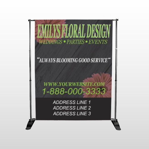 Black And Floral 496 Pocket Banner Stand