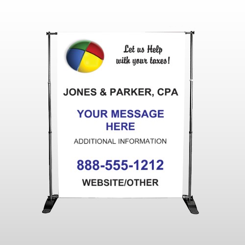 Pie Taxes 172 Pocket Banner Stand