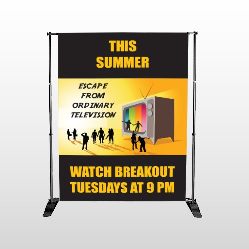 Television 525 Pocket Banner Stand
