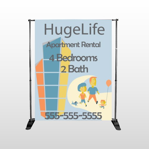 Apartment Building 29 Pocket Banner Stand