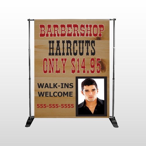 Barbershop Cuts 287 Pocket Banner Stand
