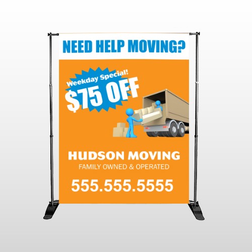 Blue Moving 294 Pocket Banner Stand 