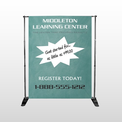 Chalk Board 157 Pocket Banner Stand