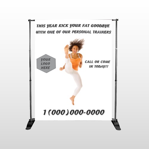 High Kick Woman 408 Pocket Banner Stand