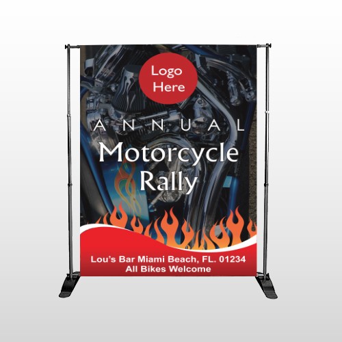 Motorcycle Flame 107 Pocket Banner Stand