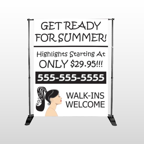 Pretty Girl Hair 290 Pocket Banner Stand