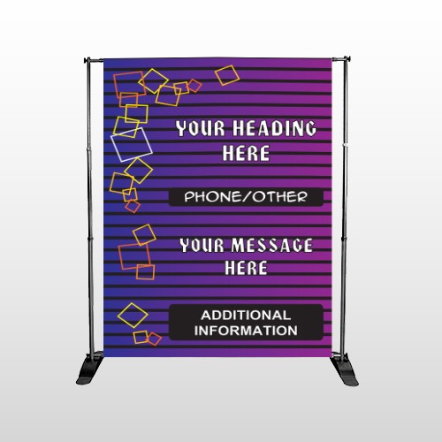 Purple Stripes 142 Pocket Banner Stand