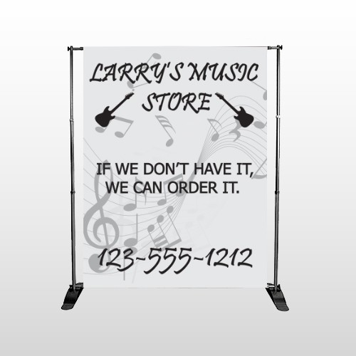 Silhouette Guitar 371 Pocket Banner Stand