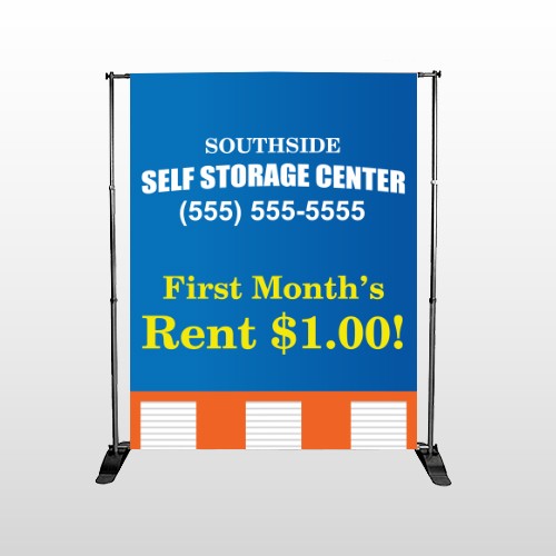 Storage Building 120 Pocket Banner Stand