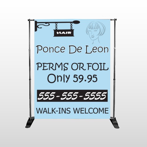 Woman Hair Sign 289 Pocket Banner Stand