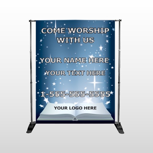 Worship With Us 02 Pocket Banner Stand
