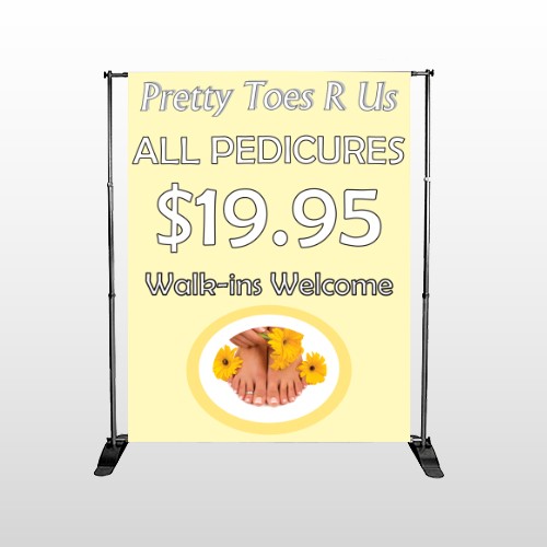 Yellow Pedicure 294 Pocket Banner Stand