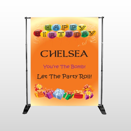 Birthday Balloons 16 Pocket Banner Stand