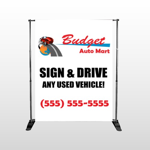 Budget Auto Mart 116 Pocket Banner Stand