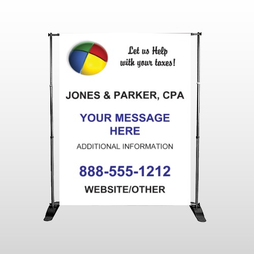 Pie Taxes 172 Pocket Banner Stand