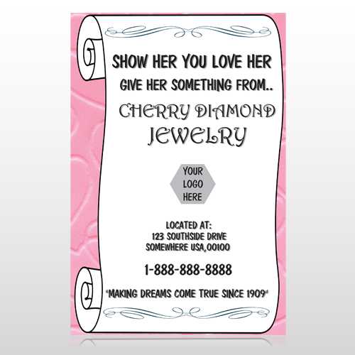 Scroll Pink Heart 397 Custom Decal