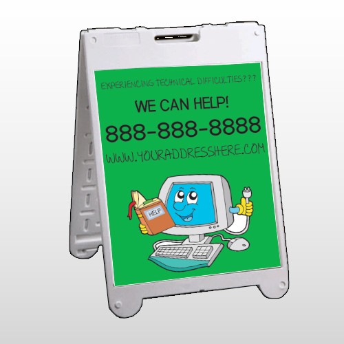 Cartoon Computer 431 A Frame Sign