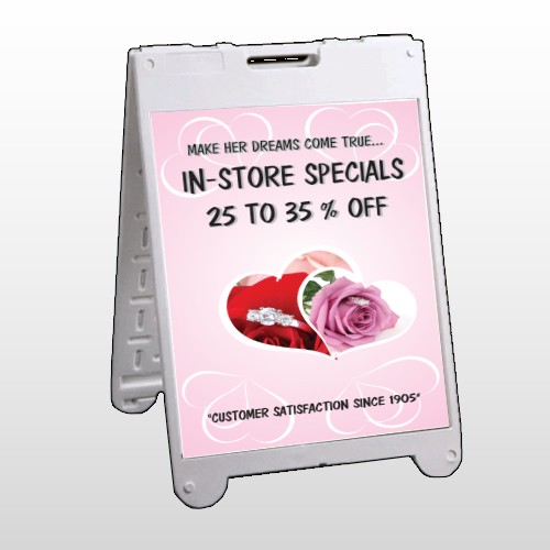 Pink Rose Hide Ring 400 A Frame Sign