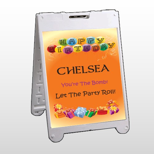 Birthday Balloons A Frame Sign