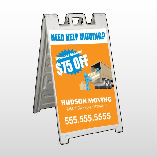 Blue Moving 294 A Frame Sign