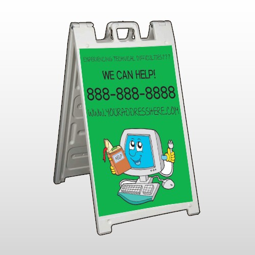 Cartoon Computer 431 A Frame Sign