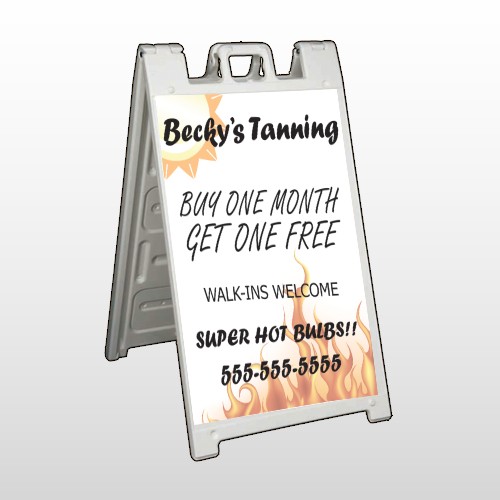 Flaming Suntan 298 A Frame Sign