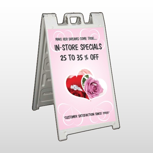 Pink Rose Hide Ring 400 A Frame Sign