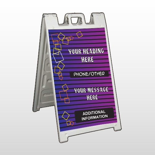 Purple Stripes 142 A Frame Sign