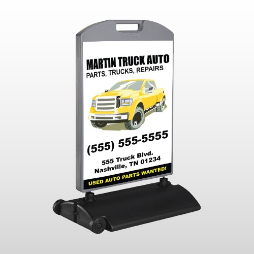 Black & Yellow Truck 117 Wind Frame Sign