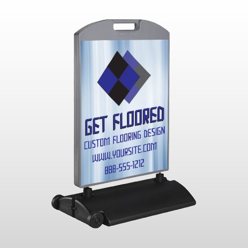 Blue Checker 249 Wind Frame Sign