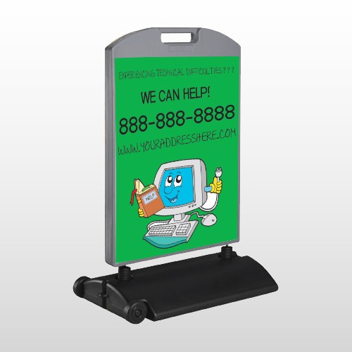 Cartoon Computer 431 Wind Frame Sign