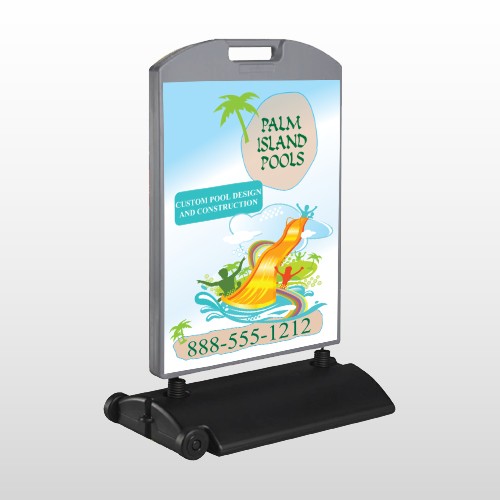 Palm Island Pool 534 Wind Frame Sign