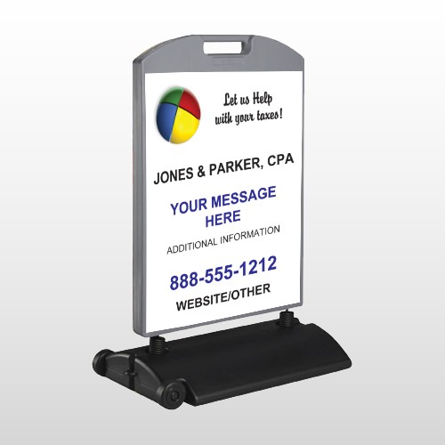 Pie Taxes 172 Wind Frame Sign