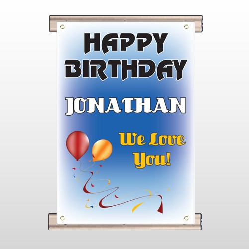 Red Orange Birthday 186 Track Banner